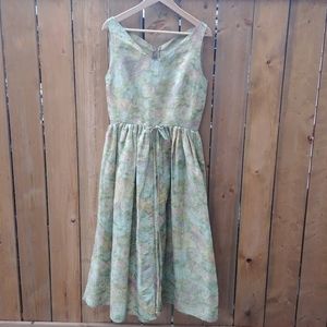 Vintage 60s Monet Watercolour Dress M/L